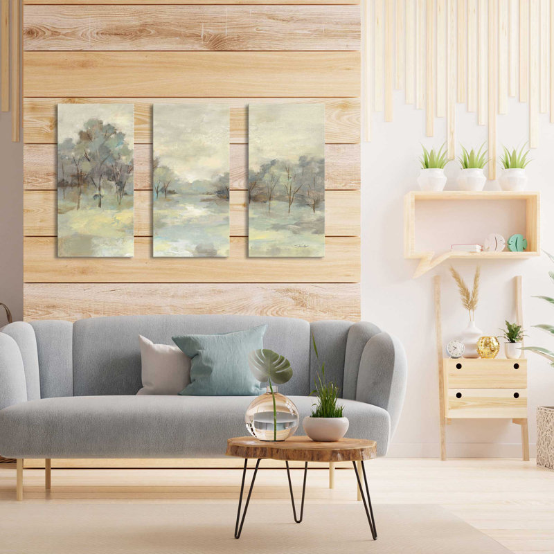Paysage scénique - peinture sur toile tendue 3 pièces