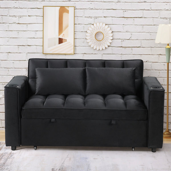 Ebern Designs Kaleel 55.3'' Velvet Sofa - Wayfair Canada