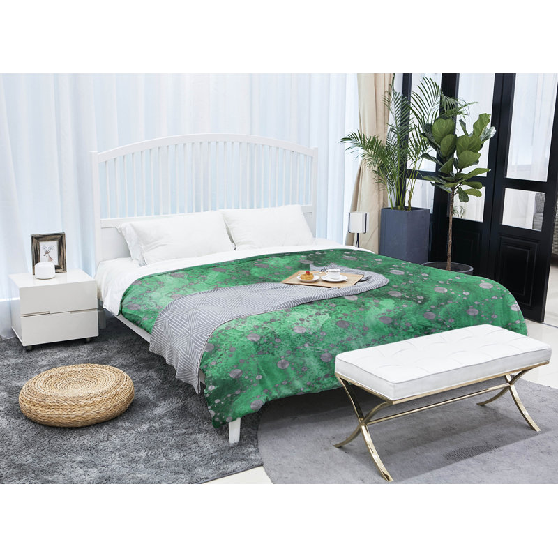 Édredon réversible simple Katelyn Elizabeth, Édredon simple, Vert / Gris