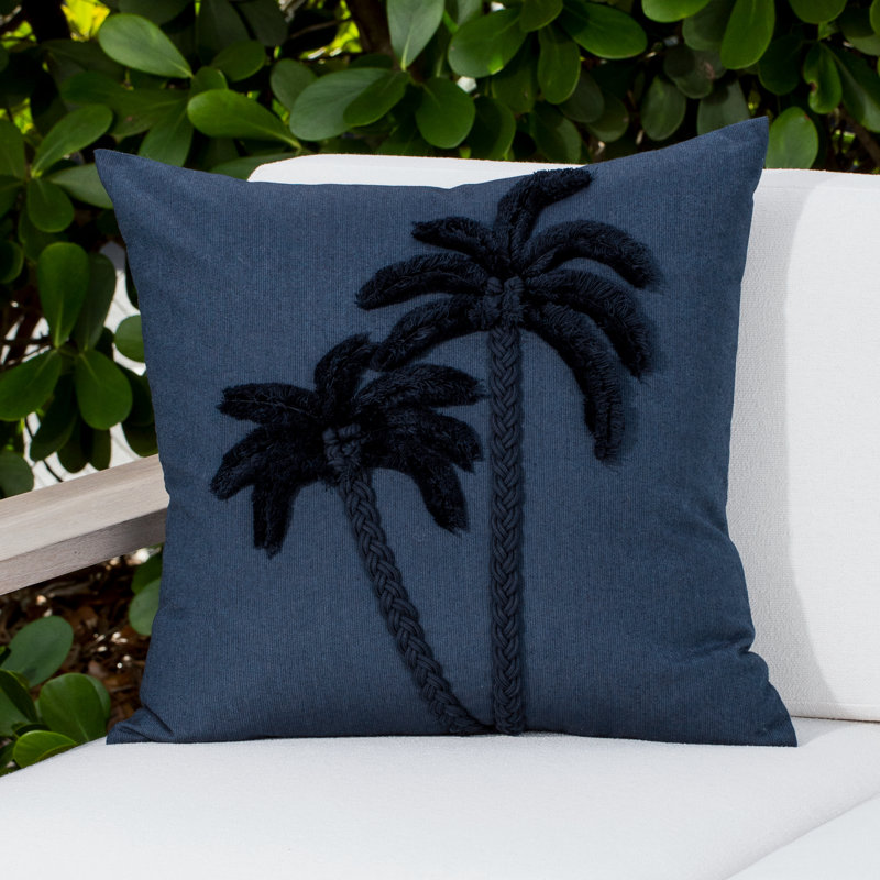 Escape Square Performance Pillow Cover & Insert, Indigo