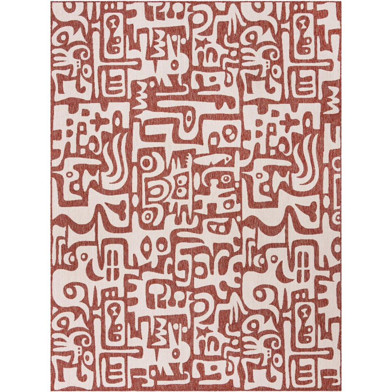 Tapis rouge rouille Aucun, Rectangle 9 pi x 12 pi