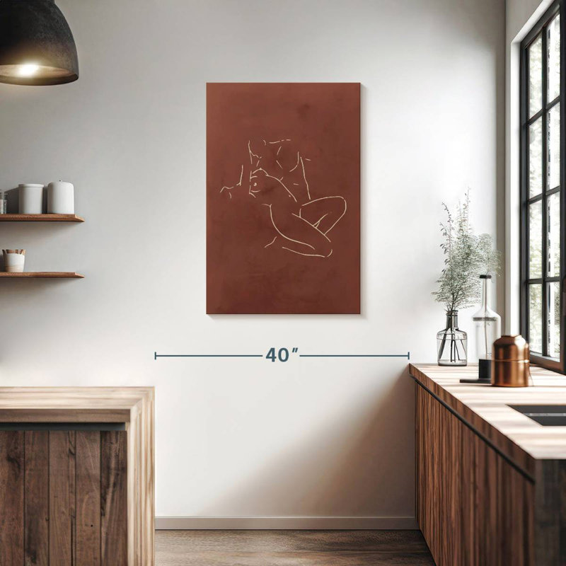 Lovers Body Sketch - Chocolate, 36" H x 24" W