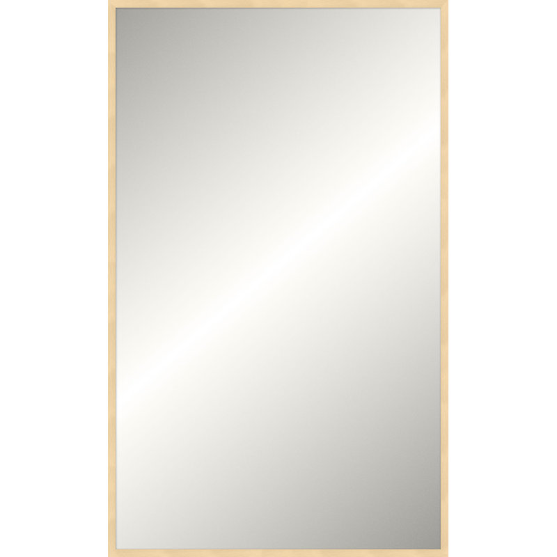 Davenport Solid Wood Framed Mirror, 49.75" x 37.75", Bright Gold, Rectangle