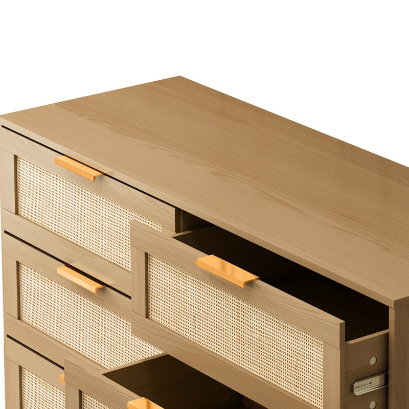 Junor Accent Chest, Natural/Light Natural, Gold