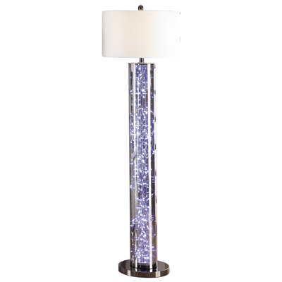 58.5"H Silver Gray Glass Floor Lamp