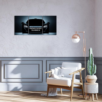Inspirational Quotes Wall Art -Ambition & Persistence-Motivational Car Posters Prints Wall Decor -Entrepreneur Positive Black And White Wall Art For O