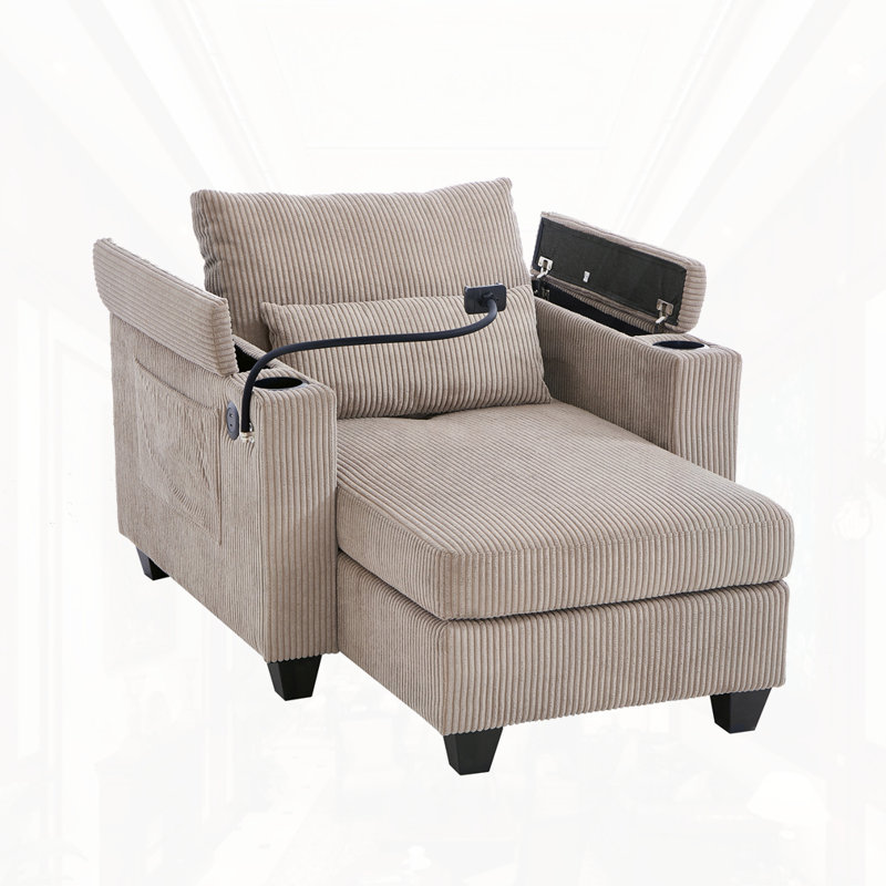 Méridienne convertible, Brun