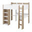Lit mezzanine pleine grandeur avec tablettes de rangement, portemanteaux, bureau-731478280