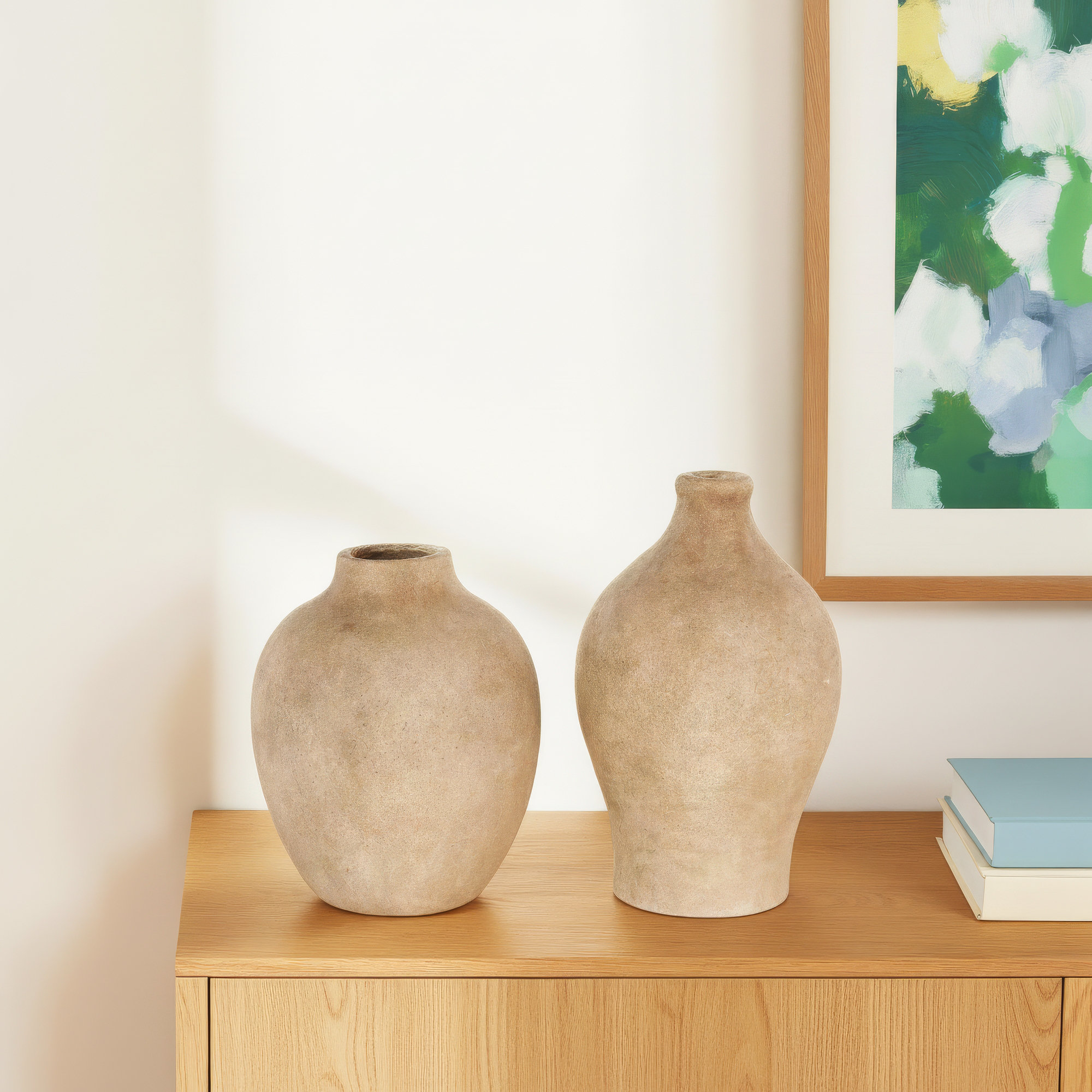 Birch Lane™ Bentley Ceramic Antique Style Textured Vase, Light Brown