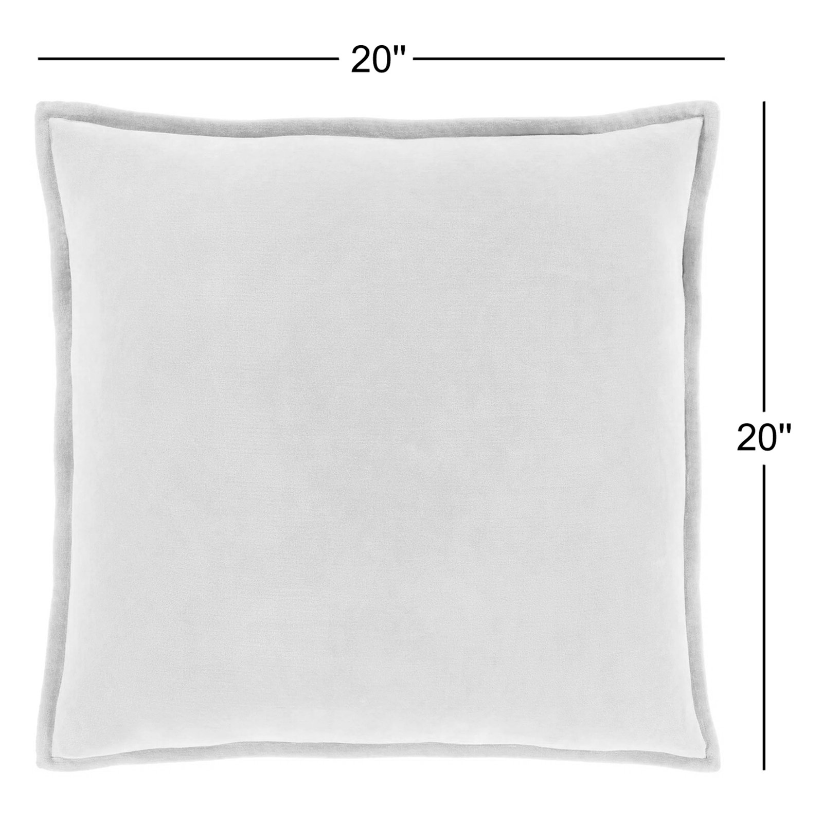 Edgar Throw Pillow, Medium Gray, Down, 20"H x 20"W