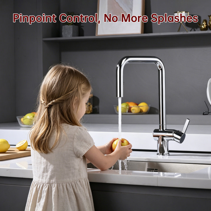 SUMERAIN Stainless Steel 304 Pull Down Kitchen Sink Faucet, Dual Spray Mode Lead-free Kitchen Faucet, Chrome