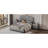 Upholstered Platform Bed with Tufted Velvet Headboard and Decorative Rivets, Modern Elegant Bed Frame-60350530-36263115