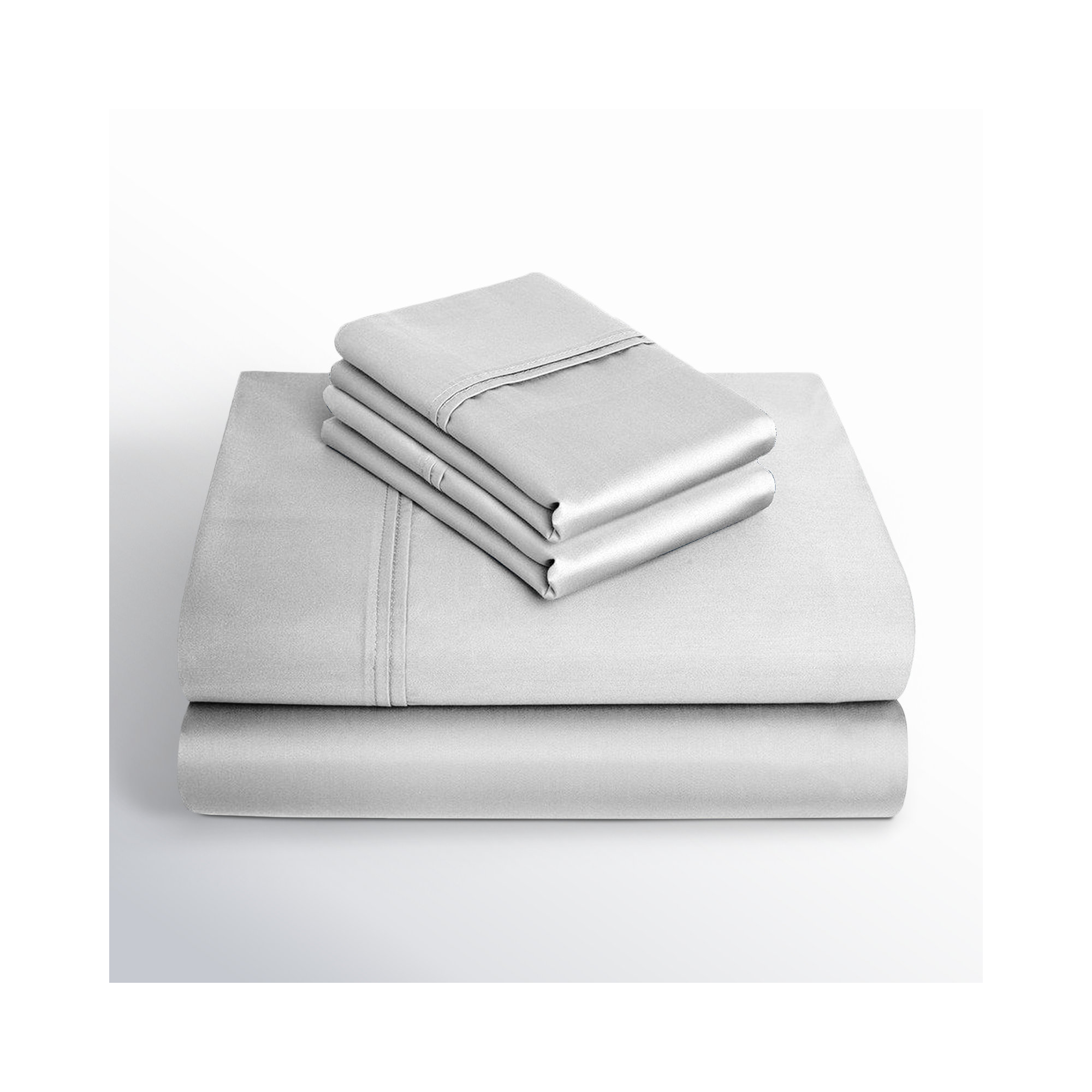 Kal 100% Cotton Sheet Set, Arctic White, Queen