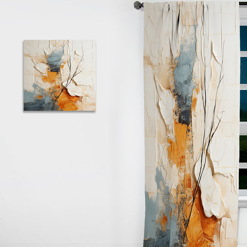 Minimalisme moderne scandinave Serenity Art - rideau naturel occultant scandinave - 1 panneau, L 52 po x L 90 po