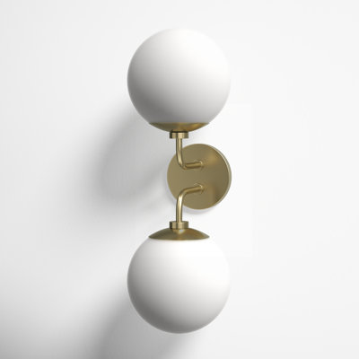 Luna 2 Light Glass Steel Dimmable Armed Sconce