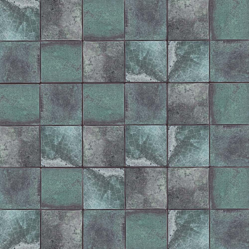 Stellar 4.5X4.5 Crackle Finish Ceramic Wall Tile, Green