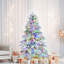 Arbre de Noël de 6 pi avec 300, 790 pointes de branches de neige et 8 modes de clignotement, arbre artificiel à charnières pour le bureau à domicile, pointes enneigées multicolores, modes de décoration