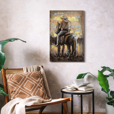Handmade Traditional People Wall Decor on Metal