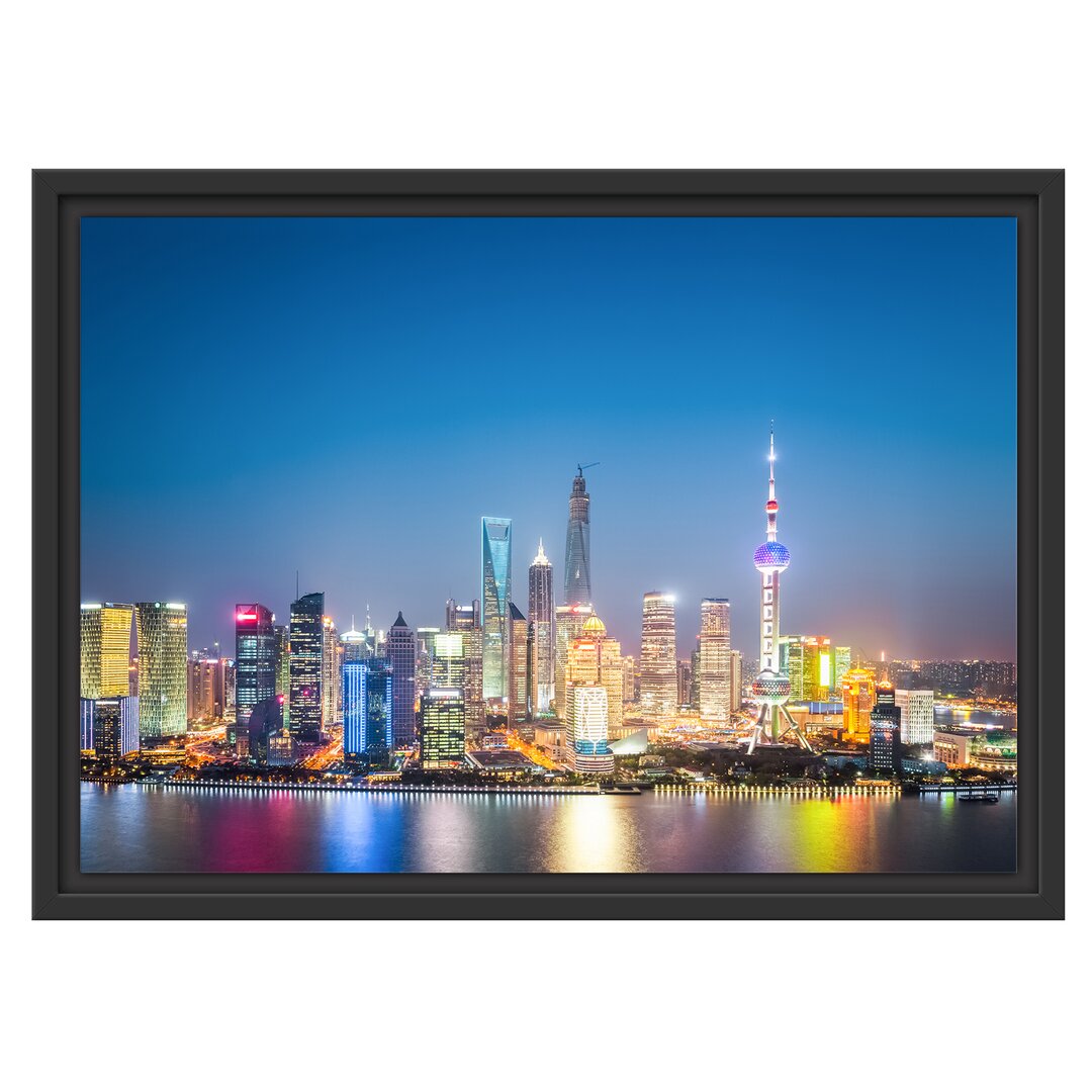 Gerahmtes Wandbild Shanghai Skyline