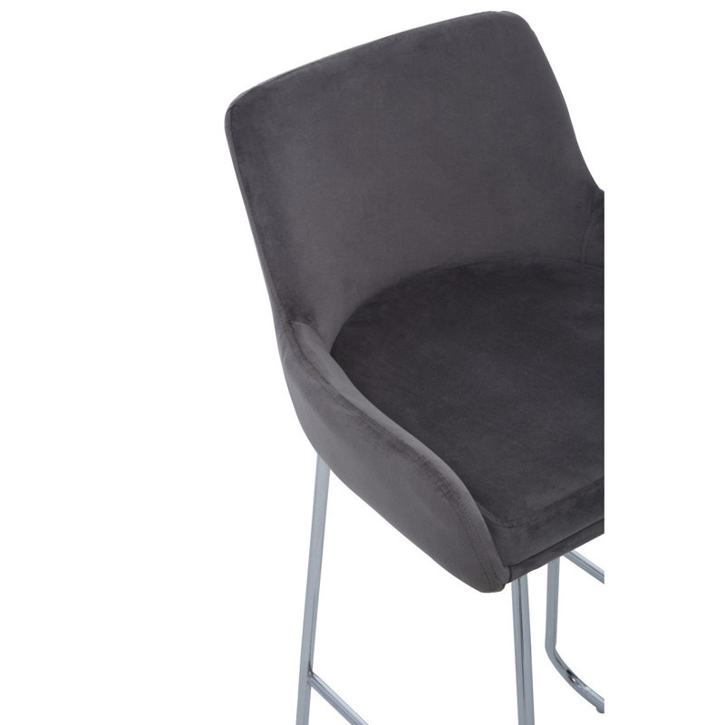 Elsberry Upholstered Counter Stool with Metal Frame, Silver, Mink