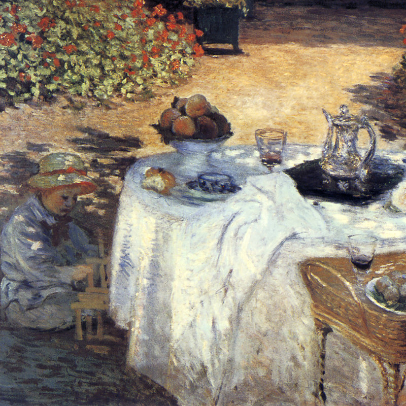 «The Luncheon, Monet's Garden at Argenteuil, 1873» par Claude-Oscar Monet, reproduction d'art encadrée