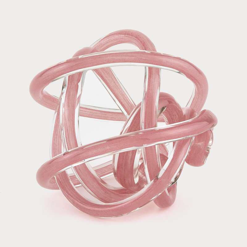 Decorative Handblown Glass Knot, Pink