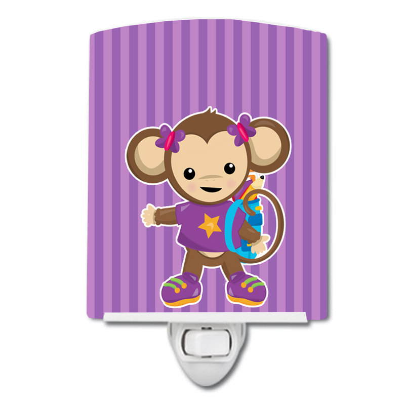 Monkey with Backpack Ceramic Night Light