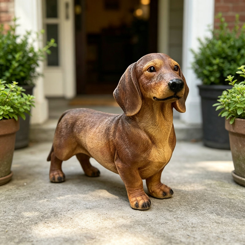 Brown Dachshund Statue