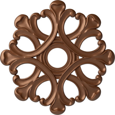 Endurathane Angel Ceiling Medallion, 20 7/8"OD x 3 5/8"ID x 1"P (Fits Canopies up to 4 3/8"), Hand-Painted Polished Copper Finish
