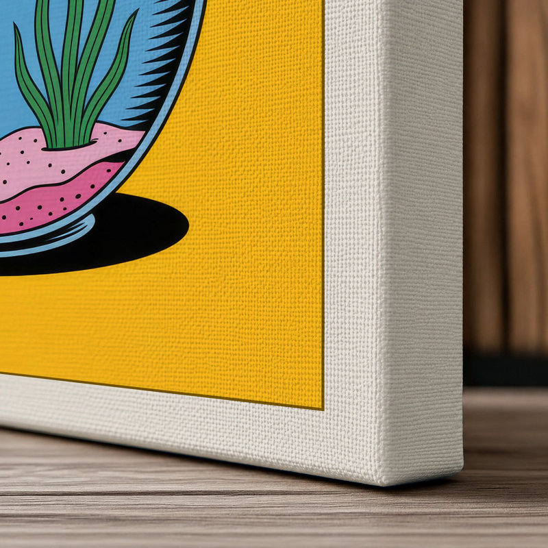 Fish in Flight Modern - Wrapped Canvas, 18x12 - 45.7 x 30.5 cm, Cream Border