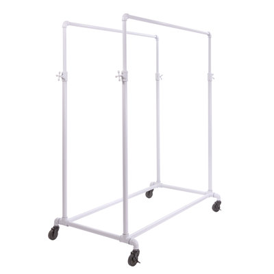 50'' Metal Rolling Industrial Pipe Clothing Rack
