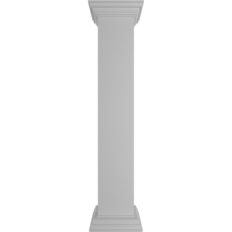 Poteau de poteau simple avec capitonnage et base (ensemble d'installation inclus), H 48 po x l 8 po x P 8 po