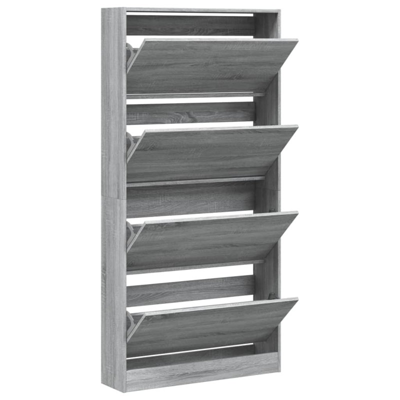 12 Pair Shoe Storage Cabinet, Grey Sonoma