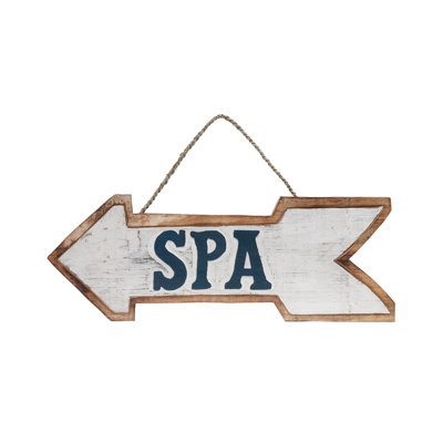 Yamiled "Spa" Arrow Wood Sign