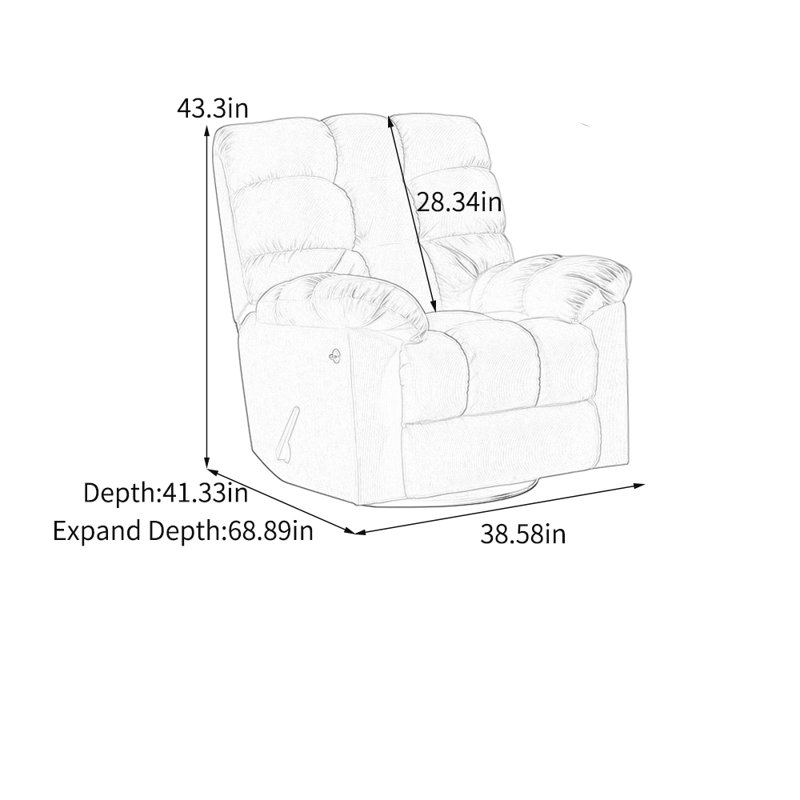 Fauteuil inclinable léger et ergonomique en velours côtelé, Rose