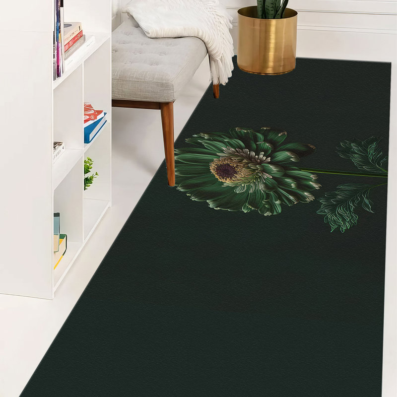 Charmant tapis fin non tissé à imprimé floral offrant une touche d'élégance pour les espaces intérieurs dans une palette de tons pastel doux