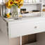 Bureau de coiffeuse avec miroir et 3 modes d'éclairage, coiffeuse de maquillage avec plateau en verre et tablettes de rangement, coiffeuse avec 2 tiroirs et armoire-36490144