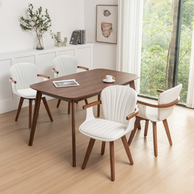 Chaise de salle à manger moderne pivotante en bambou de 21,2 po Kretzmer