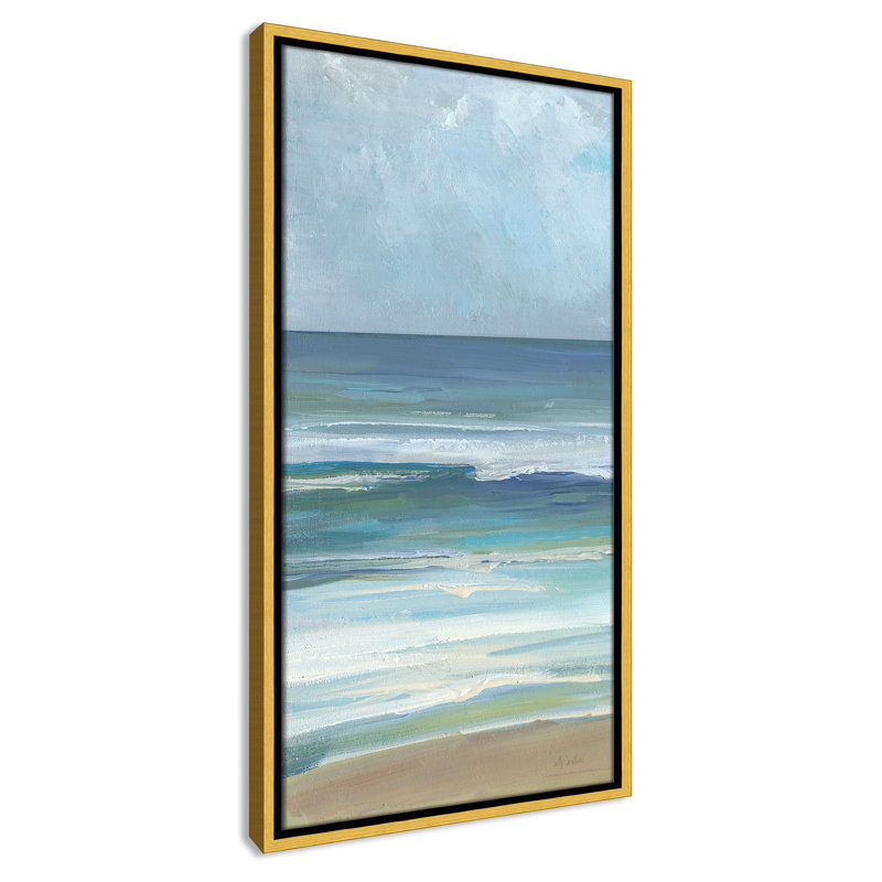 «Gentle Waves I» par Sally Swatland, H 25,5 po x l 13,5 po, Doré