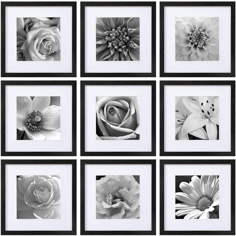 Set Of 9 Black Picture Frames For Gallery Wall
