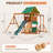 Outdoor Wooden Play Swing Set for Kids Backyard with Slide, Canopy Fort & Monkey Bars