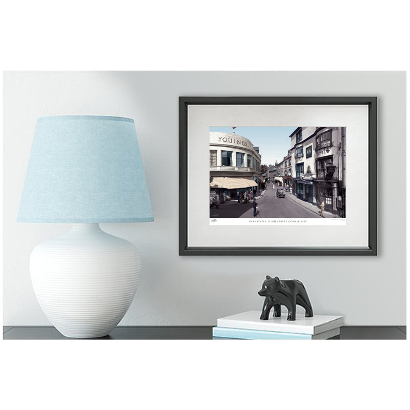 Barnstaple, High Street Corner 1935 - Single Picture Frame Print, 28cm H x 36cm W x 2.3cm D