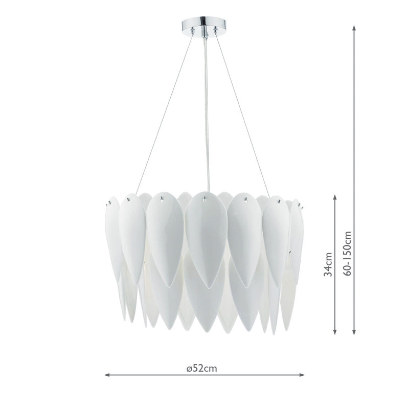 Caskey 3 - Light White Geometric Pendant