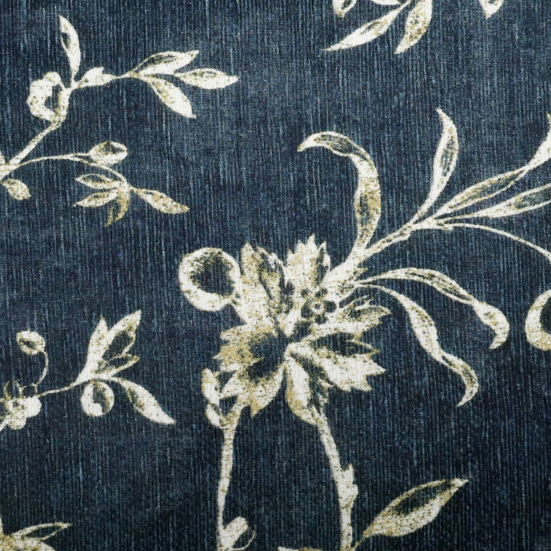 Laura Ashley Aria Border Machine Washable Imagine Printed Chenille Rugs 1-Piece, Runner 2'2" x 6'