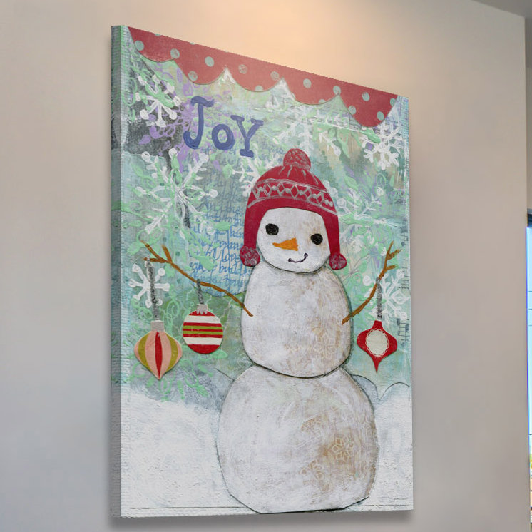 'Joy Snowman' Print on Wrapped Canvas, 45" H x 30" W x 1.5" D