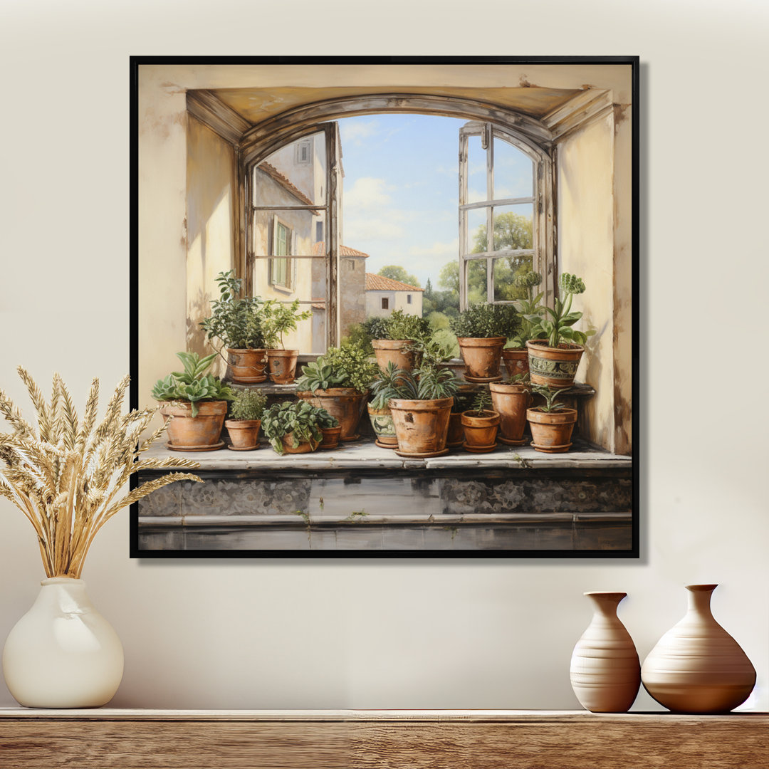 Italian poteries window Charm - Farm Windows Wall Art Lark Manor™ Overall 