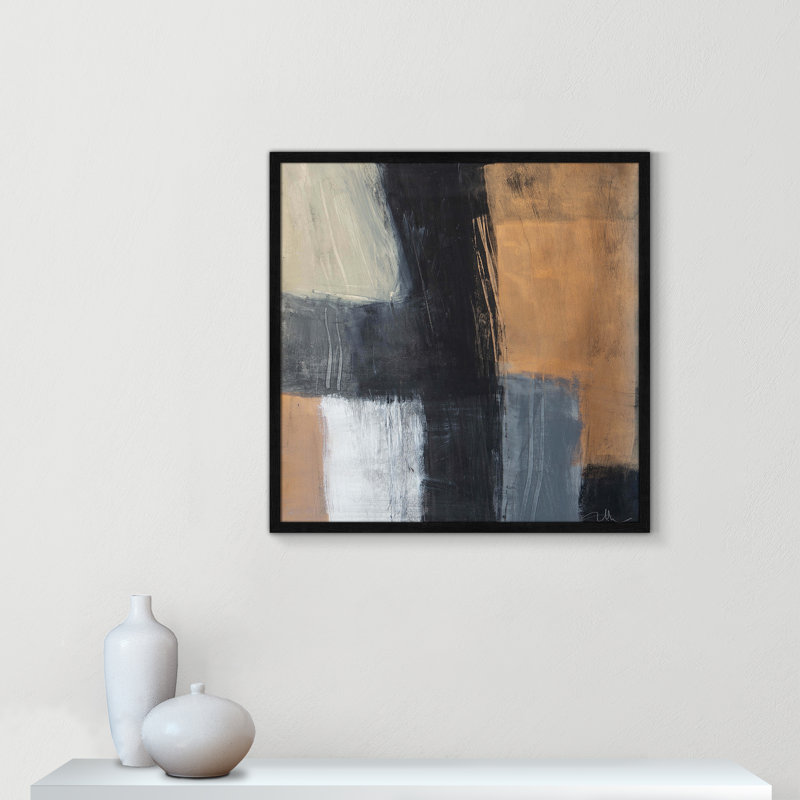 «Metallic Slate II» par Casa Fine Arts, Cadre noir mince, H 27,5 po x l 27,5 po x P 0,75 po
