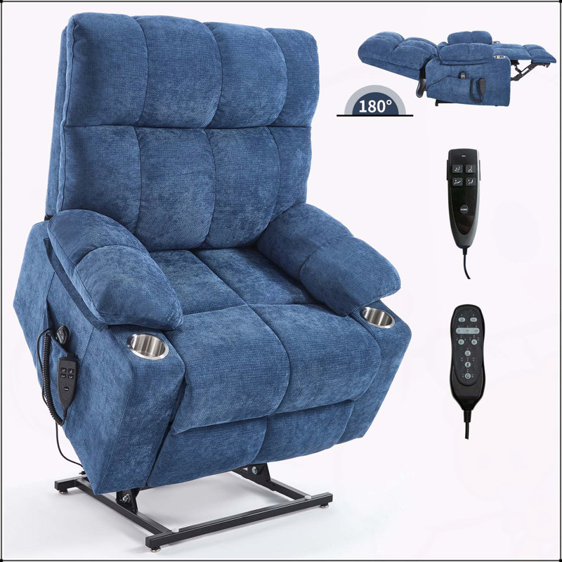 Comfortable Dual Motor Power Lift Recliner Chair with Massage and Heating Functions, Brown