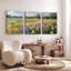 Floral Meadow, peinture à l'huile sur toile tendue, ensemble de 3 impressions pour le décor du salon-2136573623