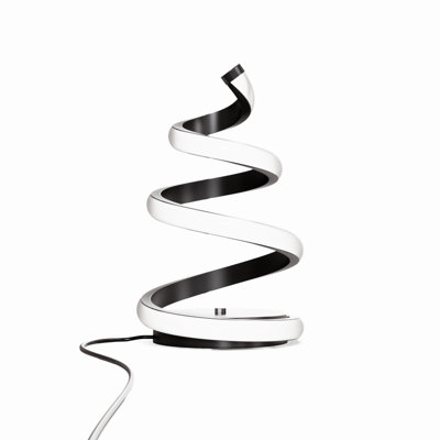 Lampe de table à DEL en spirale 12W - blanc chaud 3000K 16K - gradation tactile en noir mat